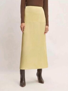 Everlane Raffia Hammered Satin Slip Skirt Size 2